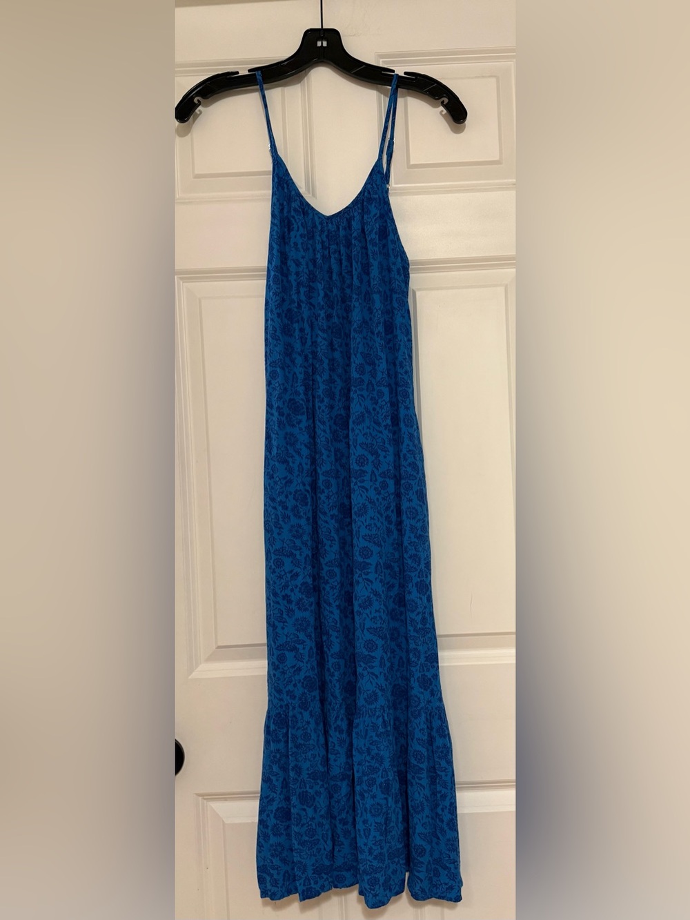 Universal Thread Royal Blue Printed Slip Maxi Dress